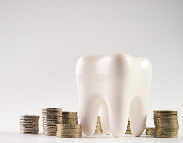 A tooth and coins
